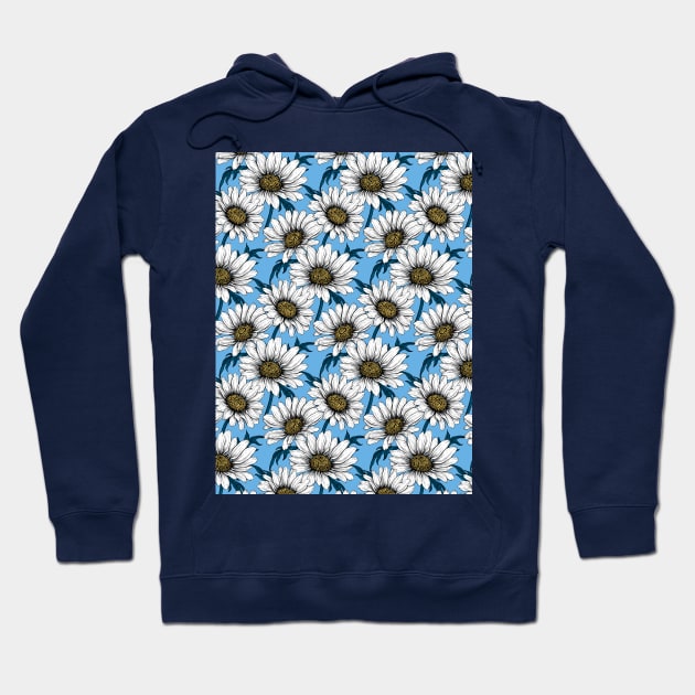 Daisies on blue Hoodie by katerinamk